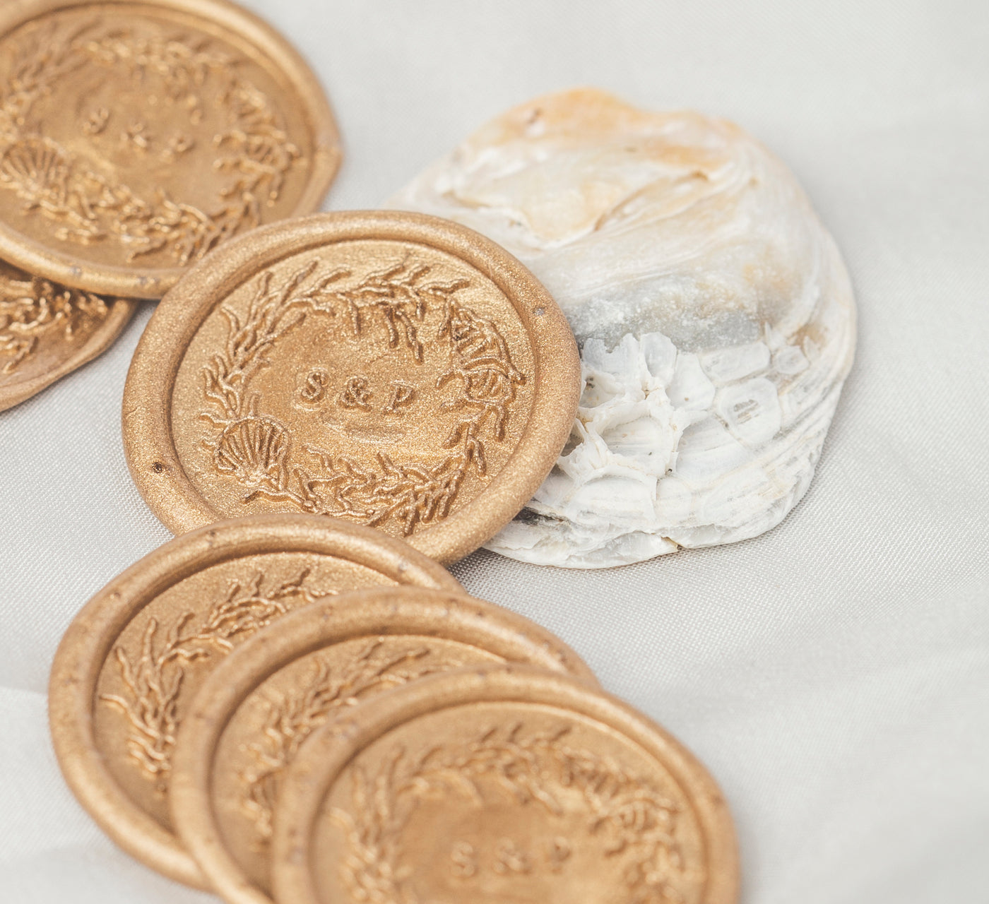 Sea Wreath Seaweed Self Adhesive Wax Seals | Coastal Beach Wedding Wax Seal | Sea Breeze | Heirloom Seals