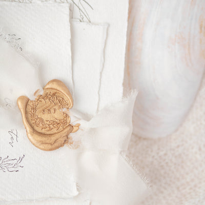 Sea Wreath Seaweed Self Adhesive Wax Seals | Coastal Beach Wedding Wax Seal | Sea Breeze | Heirloom Seals