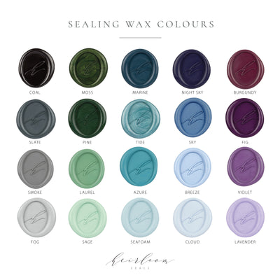 Wax Seal Colour Options | Heirloom Seals