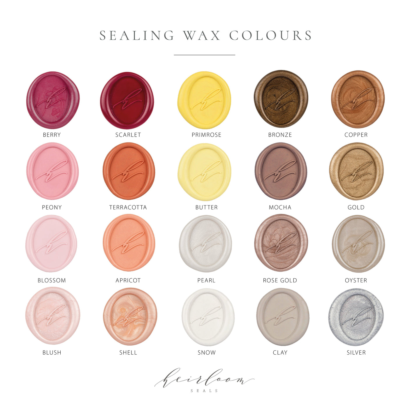 Wax Seal Colour Options | Heirloom Seals