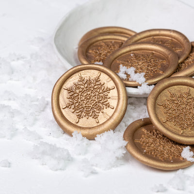 Snowflake design wax seal in gold | Heirloom Seals