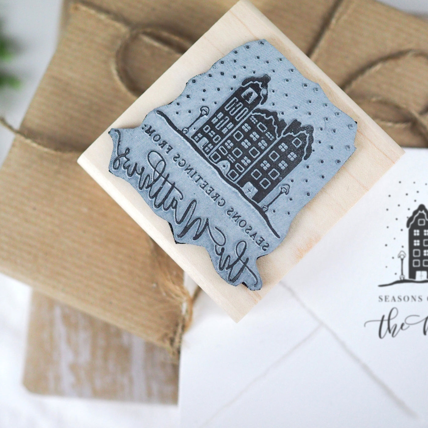SNOWY VILLAGE RUBBER STAMP | 'BELIEVE' CHRISTMAS COLLECTION | HEIRLOOM SEALS