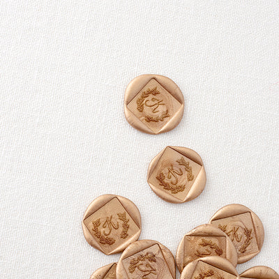 BOTANICAL MONOGRAM SELF-ADHESIVE SQUARE WAX SEALS - SOPHIA