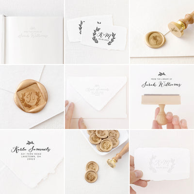 BOTANICAL MONOGRAM SELF-ADHESIVE SQUARE WAX SEALS - SOPHIA