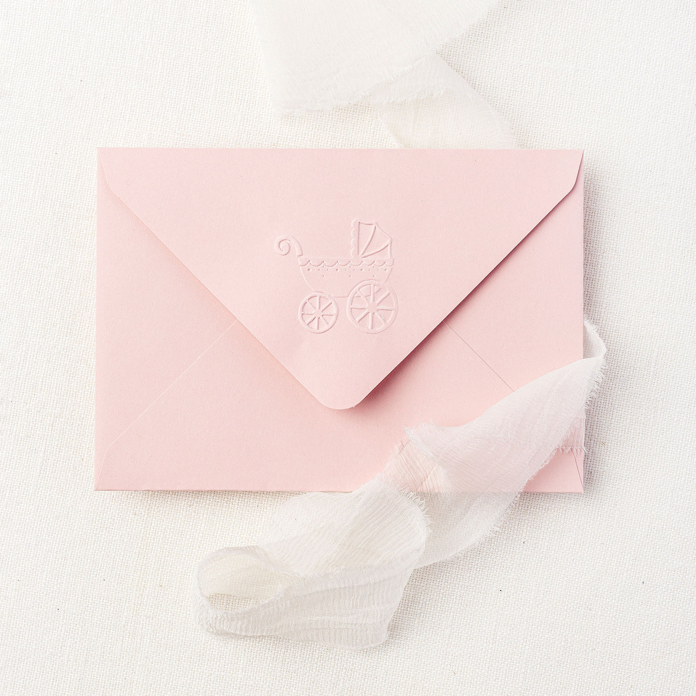 Baby Carriage Pram Embosser | Embossed Envelope for Birth Announcements & Baby Shower Packaging | Heirloom Seals