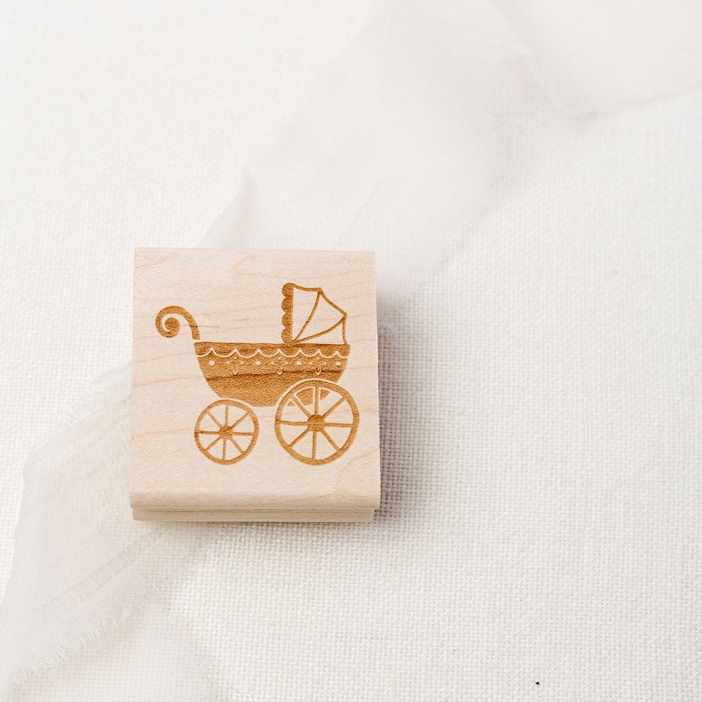 Baby Carriage Pram Rubber Stamp | For Stamping Birth Announcements & Baby Shower Packaging | Heirloom Seals