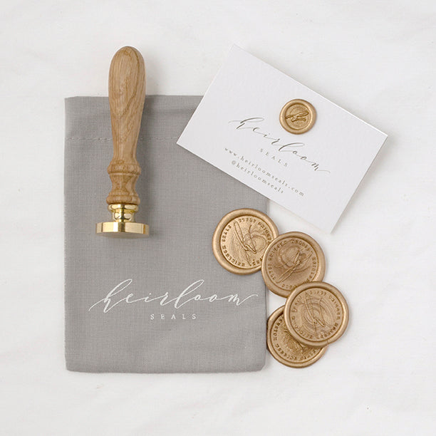 Heirloom Peony Brass Handle Wax Seal Set Heirloom Peony Brass Handle Wax Seal Set