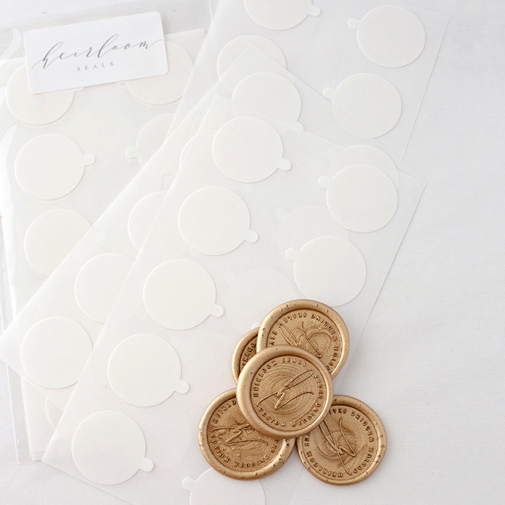 Heirloom seal backing stickers for wax seals