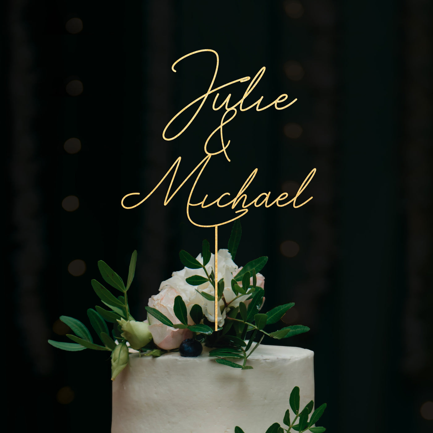 Rustic Wedding Cake Topper - HM06