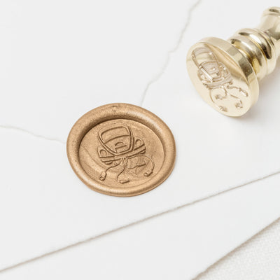 Wedding Car Polished Brass Wax Seal Stamp With Self-Adhesive Wax Seal Embellishments | Worth The Wait Wedding Collection | Heirloom Seals