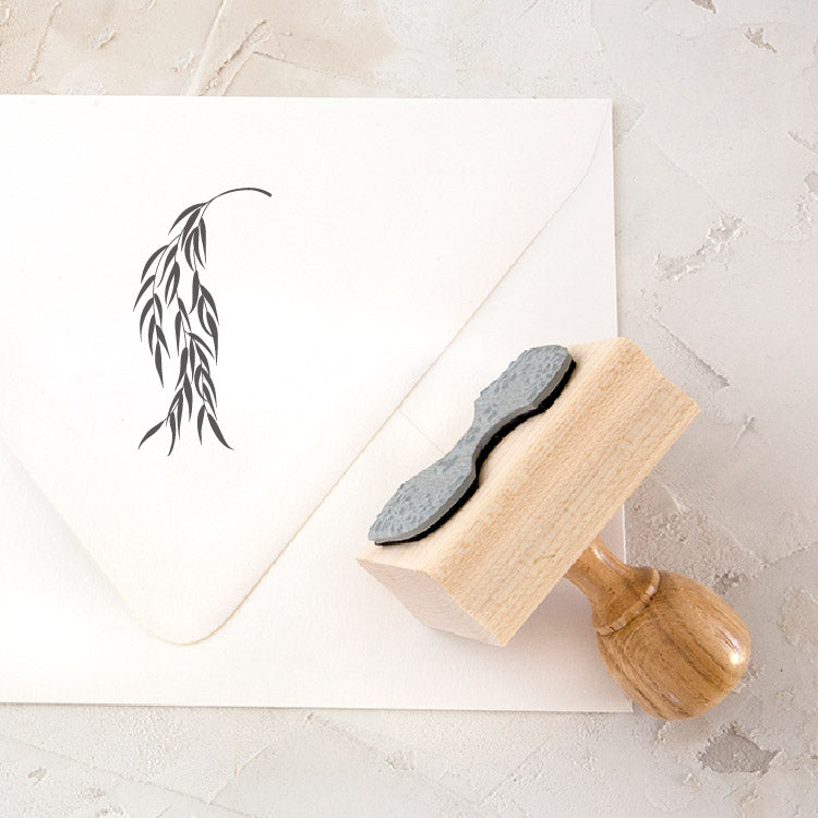 Willow Botanical Rubber Stamp Embellishment for Fine Art Wedding Invitations | Heirloom Seals Edit alt text