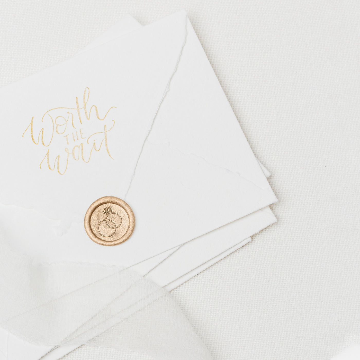 Worth The Wait Script Wedding Sentiment Rubber Stamp For Fine Art Wedding Invitations | Heirloom Seals