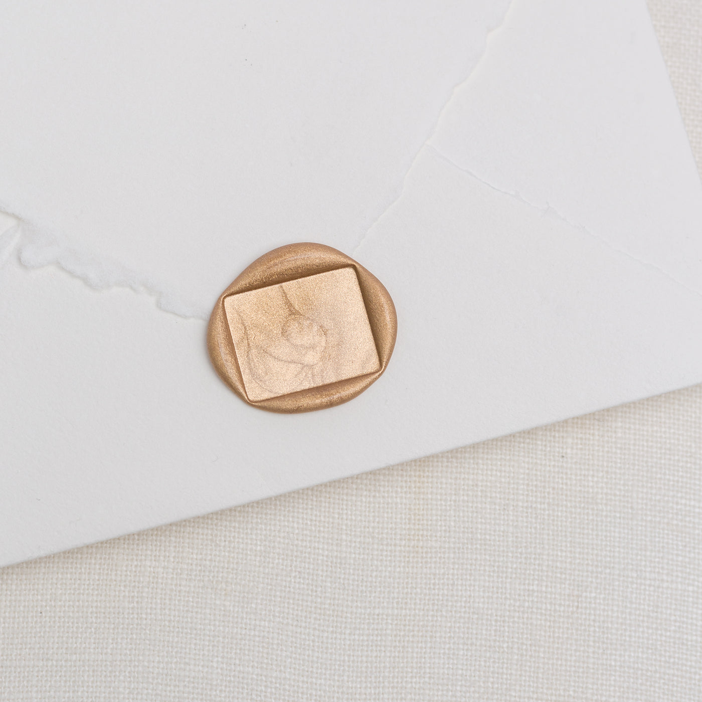Rectangle Wax Seal on Handmade Envelope | Heirloom Seals