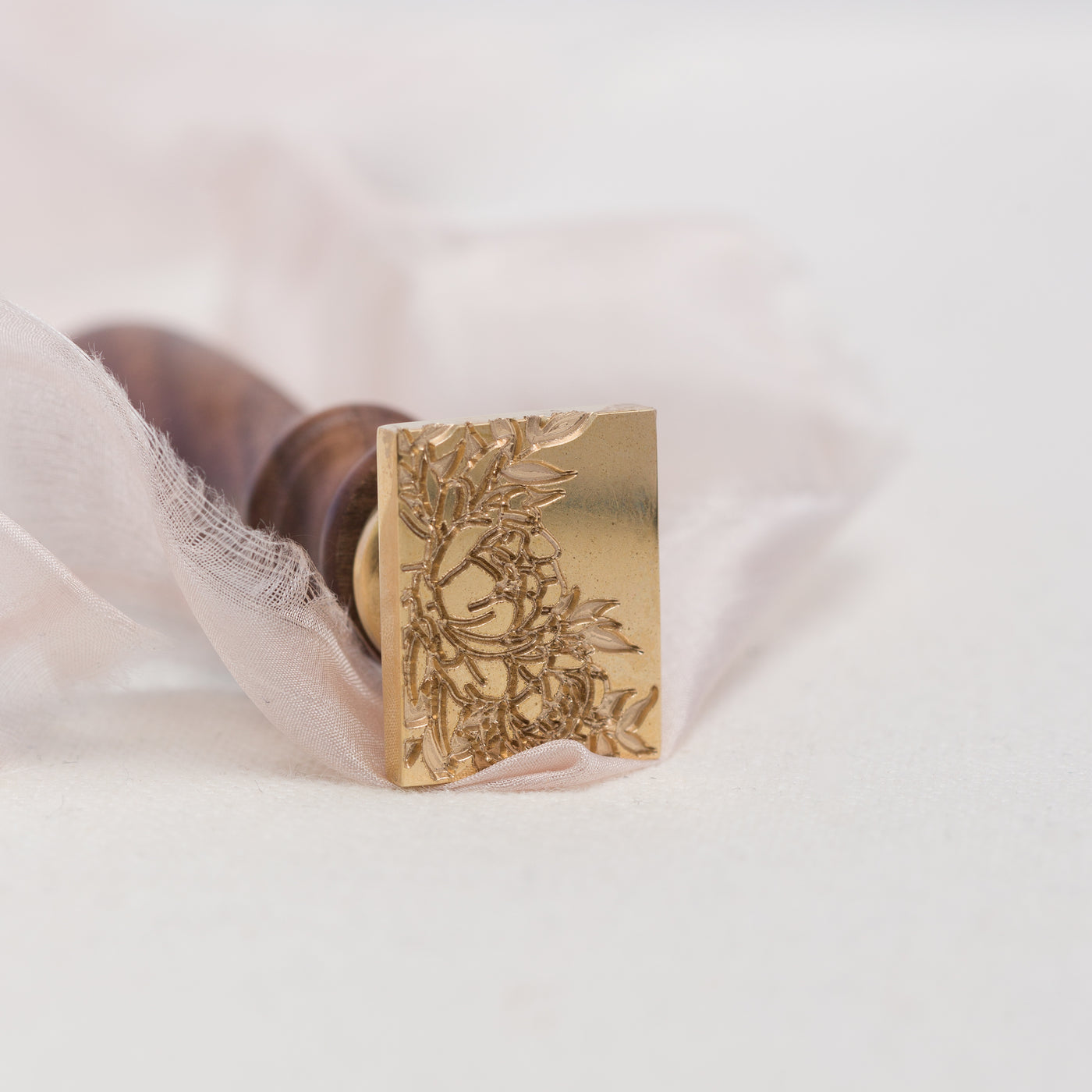 Rectangle Wax Seal Stamp with Flowers | Heirloom Seals